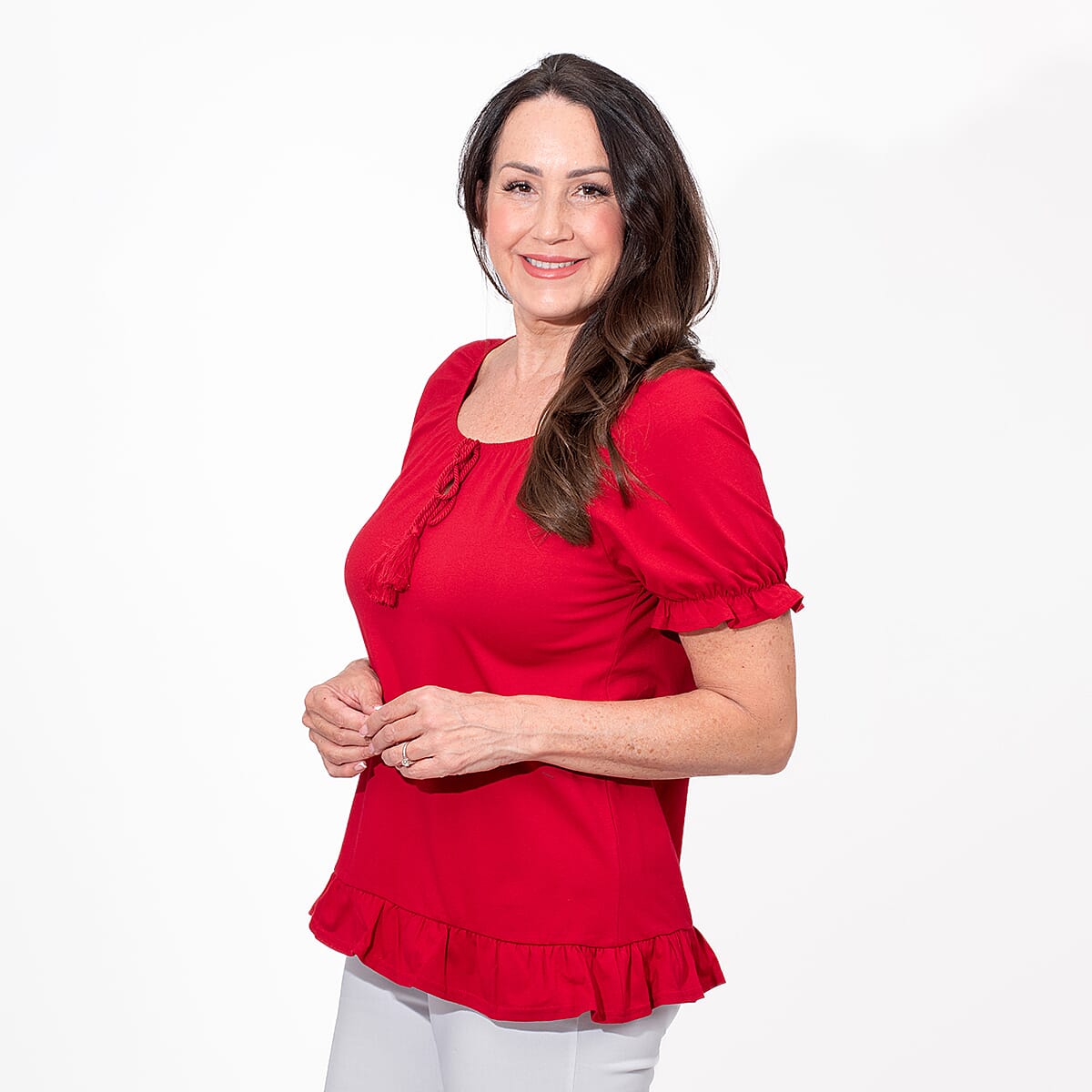 MAISON Cotton Gypsey Top - Red 7755815 3