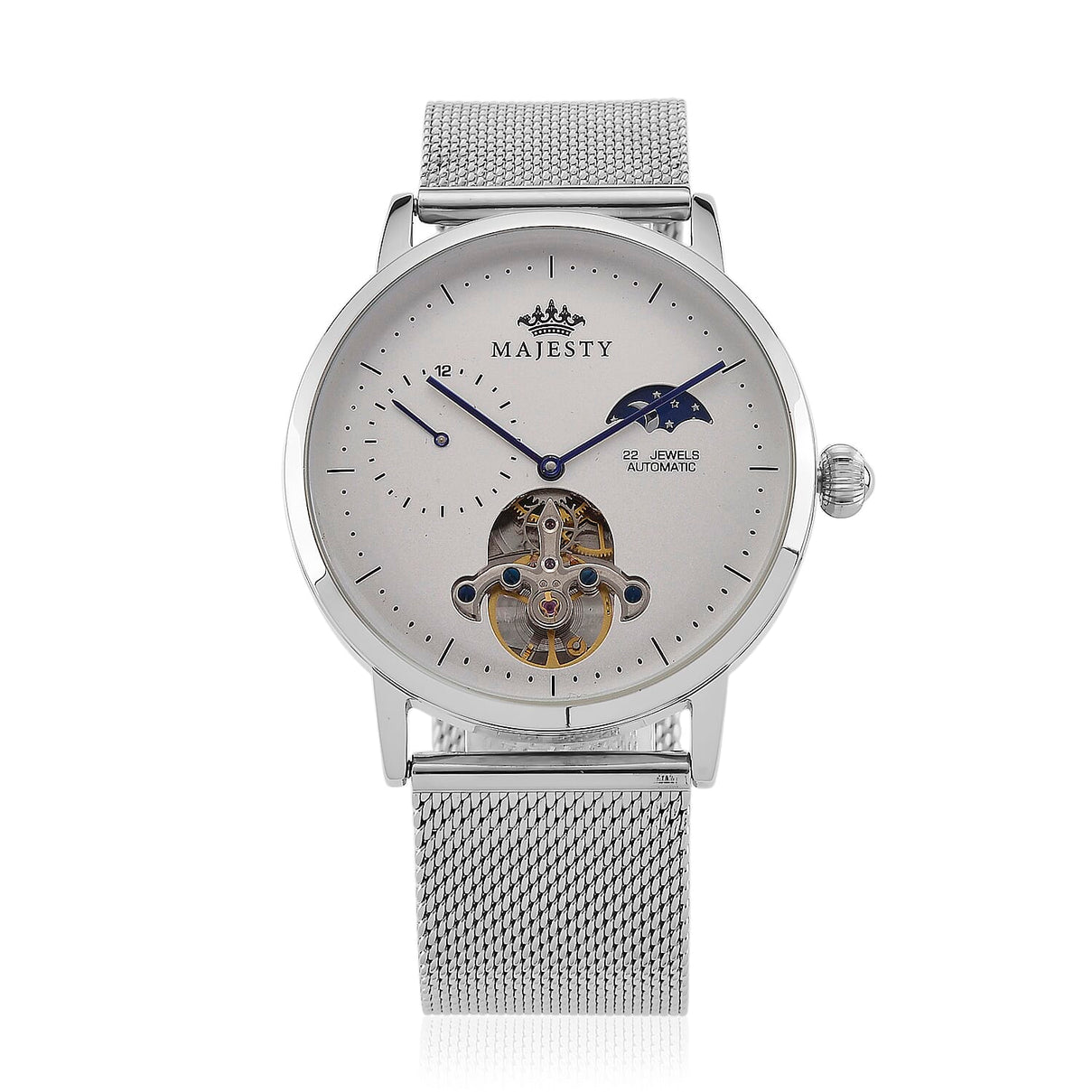 MAJESTY Multifunction LiaoCheng Automatic 3ATM WR White Dial - Silver Case Mens Watch with Silver Stainless Steel Mesh Strap 8504985 0
