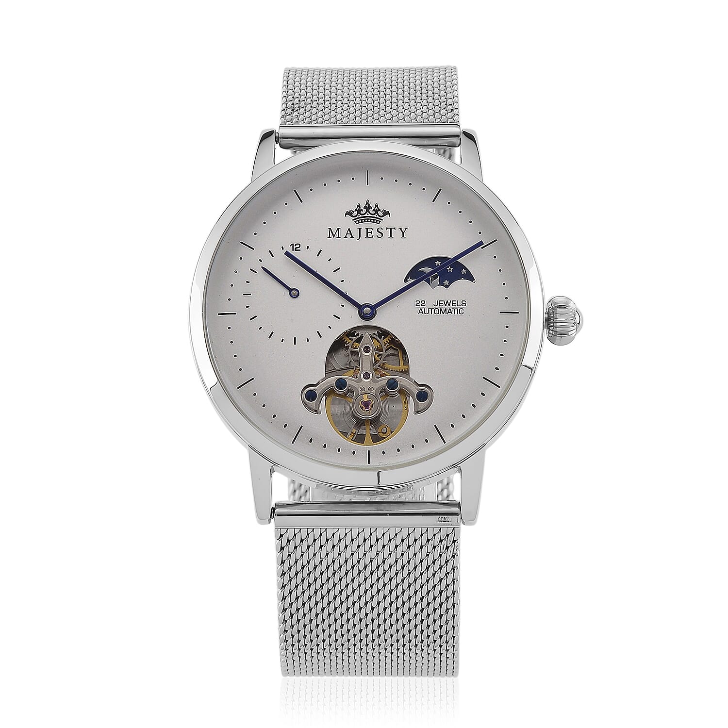 MAJESTY Multifunction LiaoCheng Automatic 3ATM WR White Dial - Silver Case Mens Watch with Silver Stainless Steel Mesh Strap 8504985 0