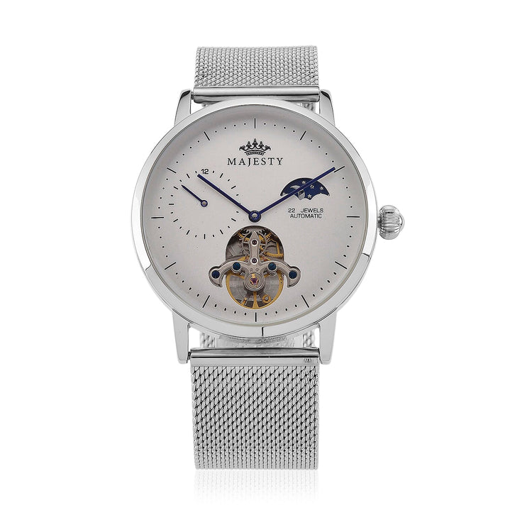MAJESTY Multifunction LiaoCheng Automatic 3ATM WR White Dial - Silver Case Mens Watch with Silver Stainless Steel Mesh Strap 8504985 1