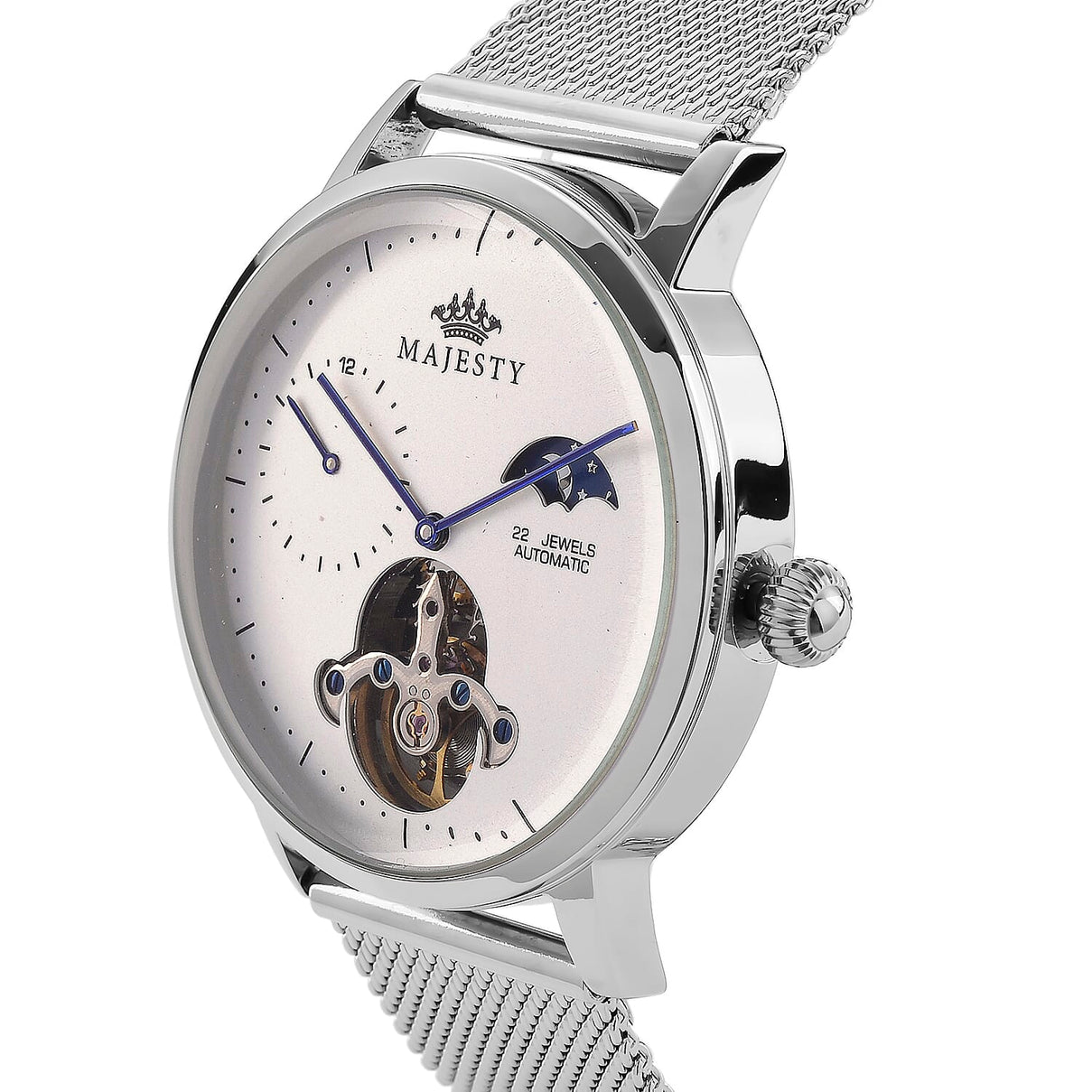 MAJESTY Multifunction LiaoCheng Automatic 3ATM WR White Dial - Silver Case Mens Watch with Silver Stainless Steel Mesh Strap 8504985 4