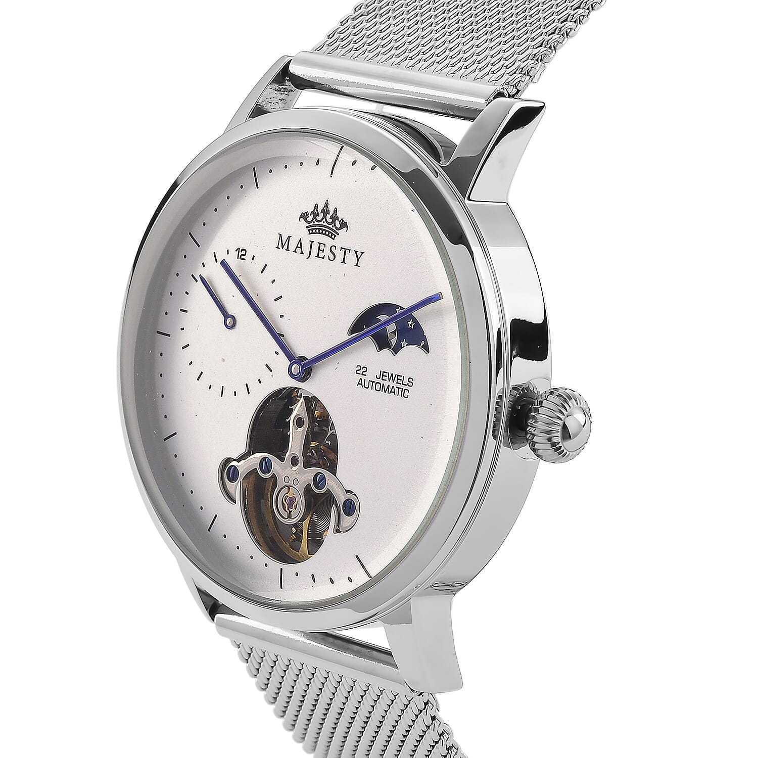 MAJESTY Multifunction LiaoCheng Automatic 3ATM WR White Dial - Silver Case Mens Watch with Silver Stainless Steel Mesh Strap 8504985 4