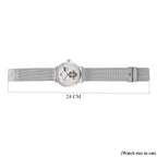 MAJESTY Multifunction LiaoCheng Automatic 3ATM WR White Dial - Silver Case Mens Watch with Silver Stainless Steel Mesh Strap