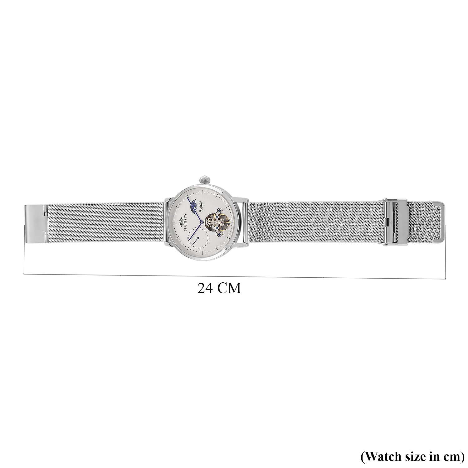 MAJESTY Multifunction LiaoCheng Automatic 3ATM WR White Dial - Silver Case Mens Watch with Silver Stainless Steel Mesh Strap 8504985 8