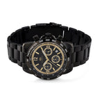 MAJESTY Multifunction VD53 Japan Quartz 3ATM WR Black Sunshine Dial - Black Case Mens Watch with Black Stainless Steel Strap