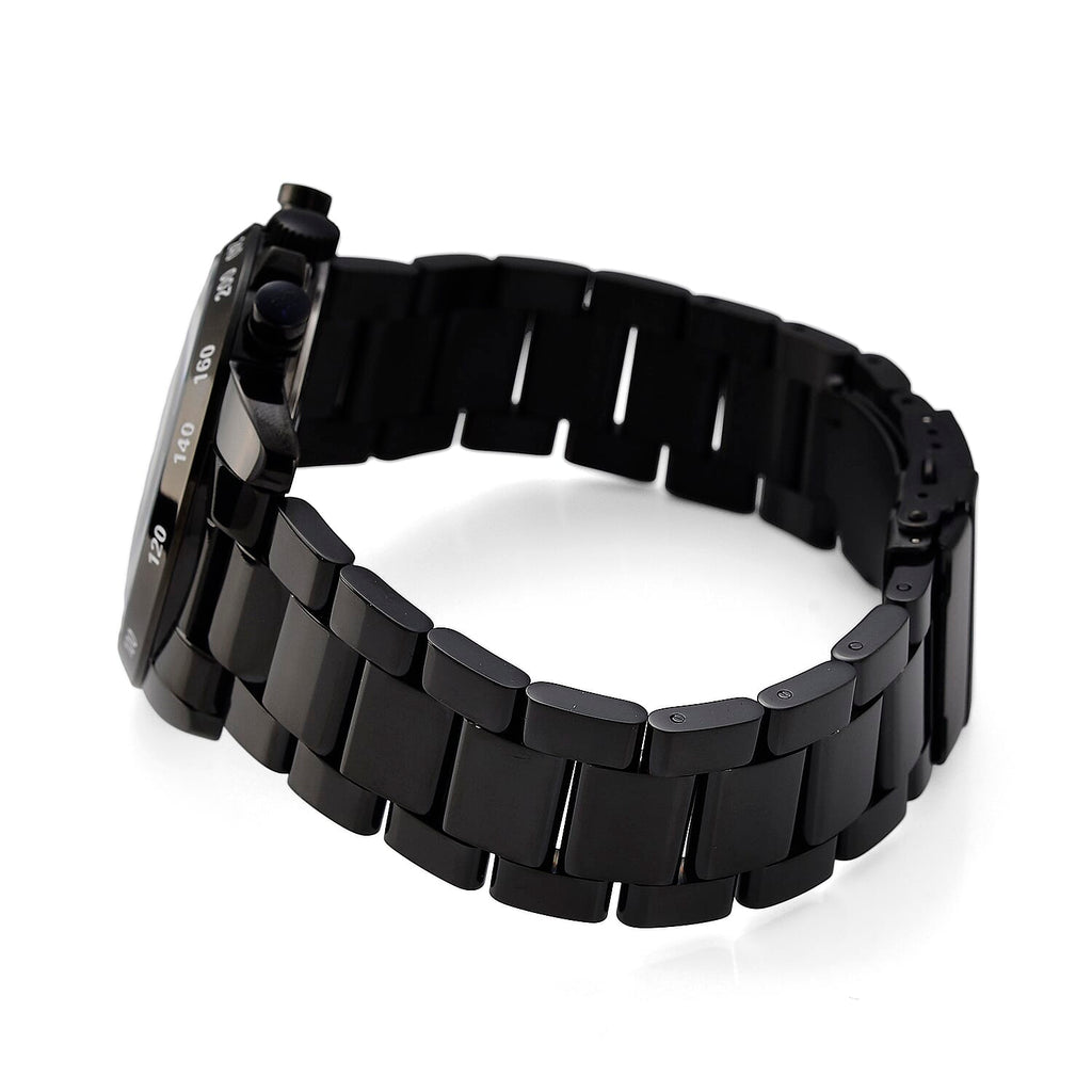 MAJESTY Multifunction VD53 Japan Quartz 3ATM WR Black Sunshine Dial - Black Case Mens Watch with Black Stainless Steel Strap