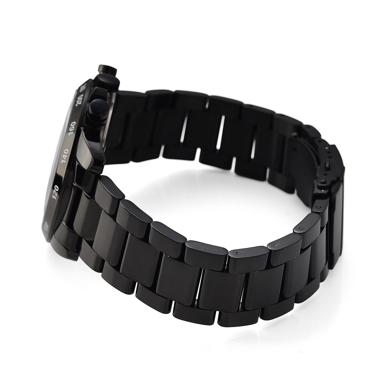 MAJESTY Multifunction VD53 Japan Quartz 3ATM WR Black Sunshine Dial &amp; Black Case Mens Watch with Black Stainless Steel Strap 8504954 7