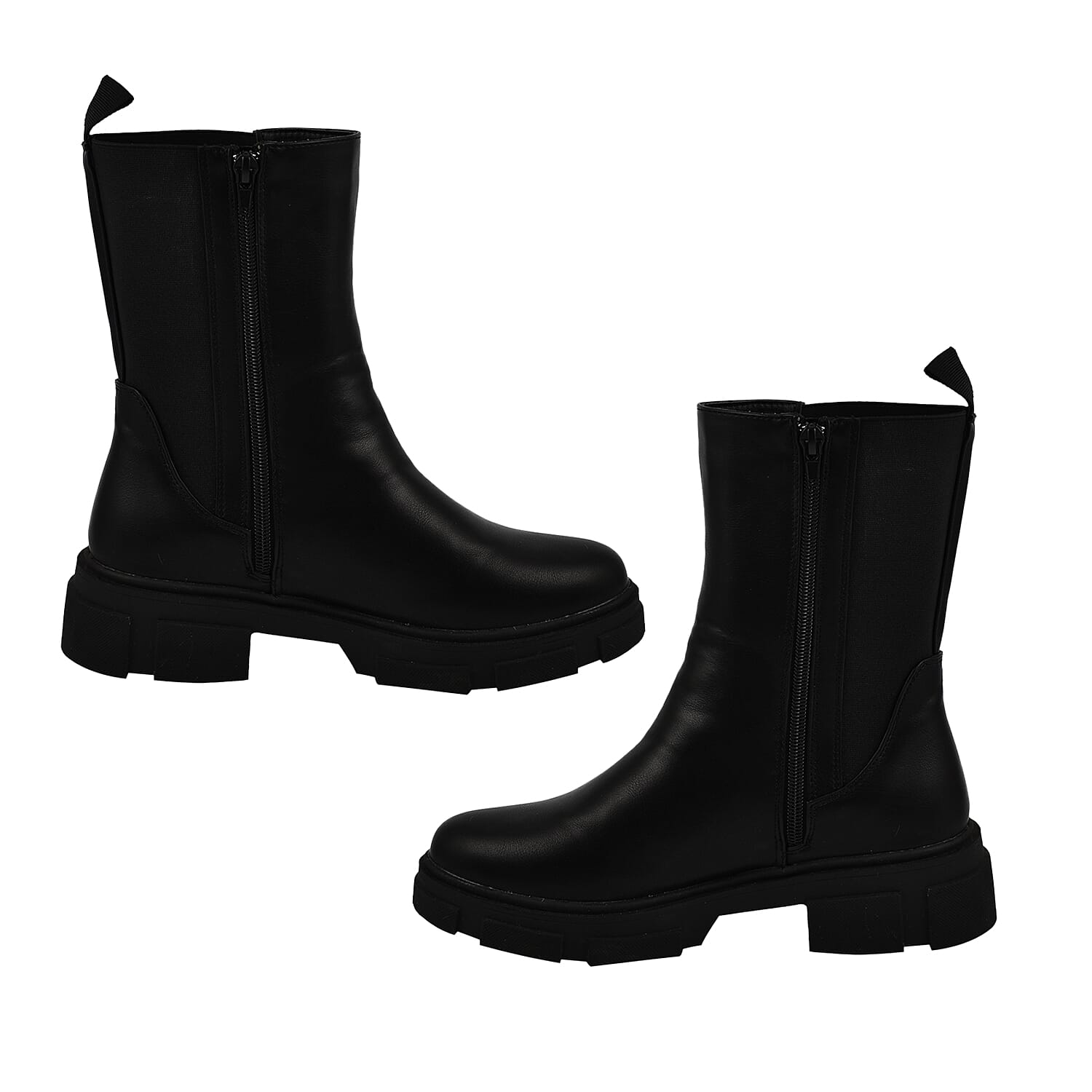 MANCHESTER CLOSEOUT Elasticated High Ankle Boots - Black 7309533 1