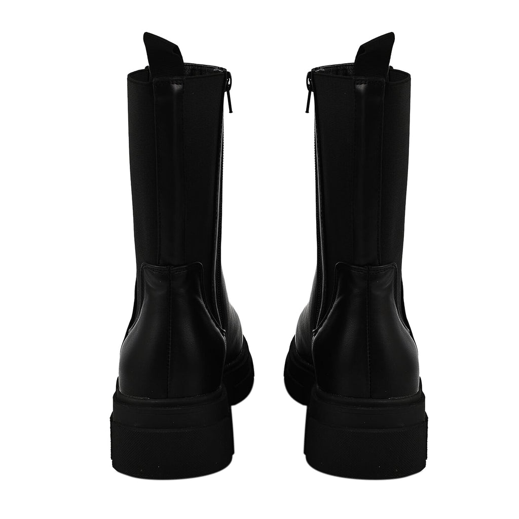 Elasticated High Ankle Boots (Size 4) - Black