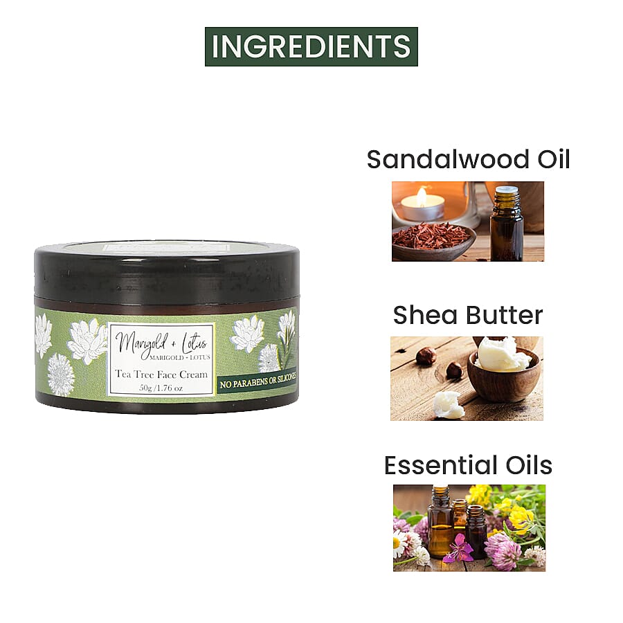 MARIGOLD + LOTUS Tea Tree Face Cream - 1.76 oz 6093482 3
