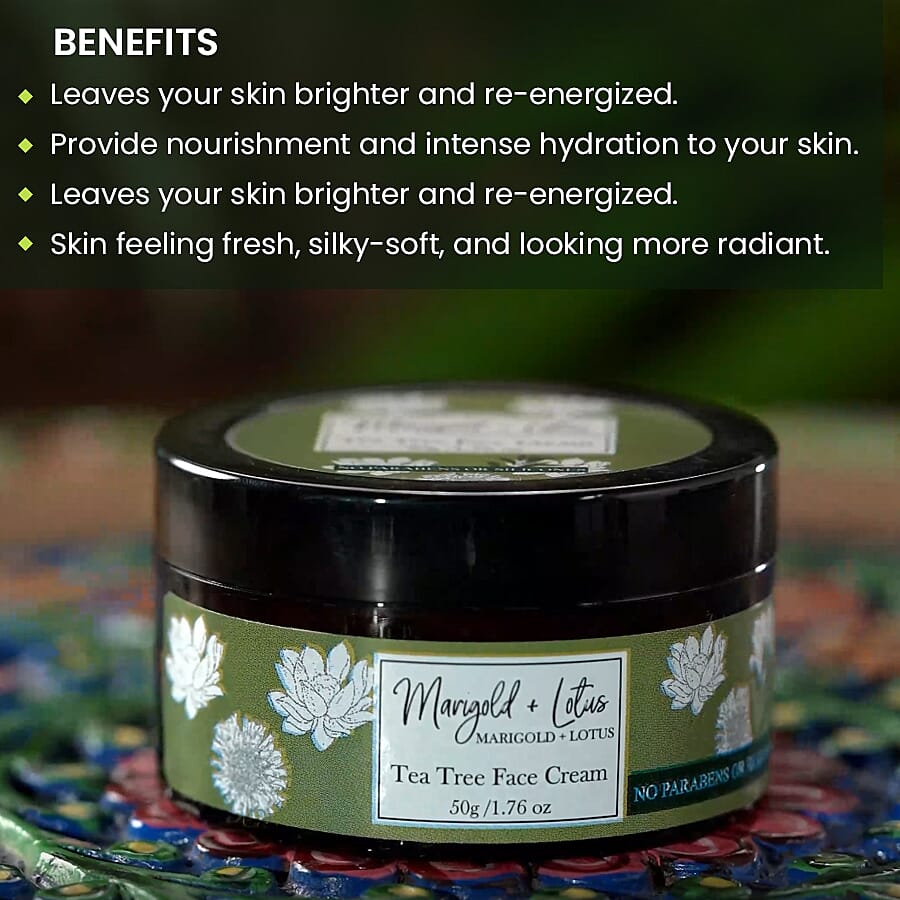 MARIGOLD + LOTUS Tea Tree Face Cream - 1.76 oz 6093482 4