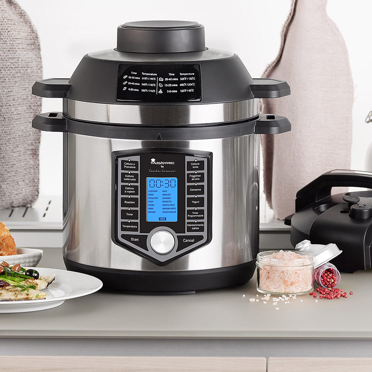 MASTERPRO Air Fryer PLUS Pressure Cooker in One. 12 Presets. Multi Cooker Functions inc Slow Cooker, Saute Steamer, Yoghurt, Canning, Sous Vide. 6L Capacity. 1500w. 7534412 3