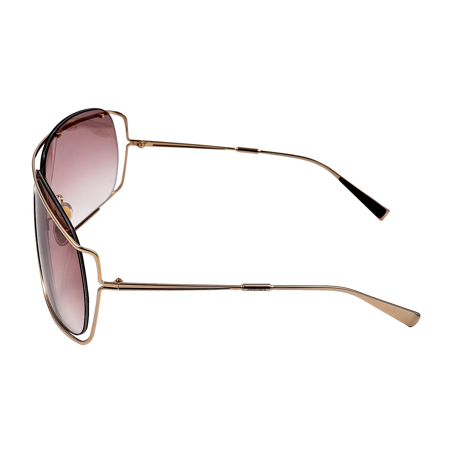 MAX MARA Unisex Gold Metal Shield Sunglasses with Brown Lenses 6254265 3