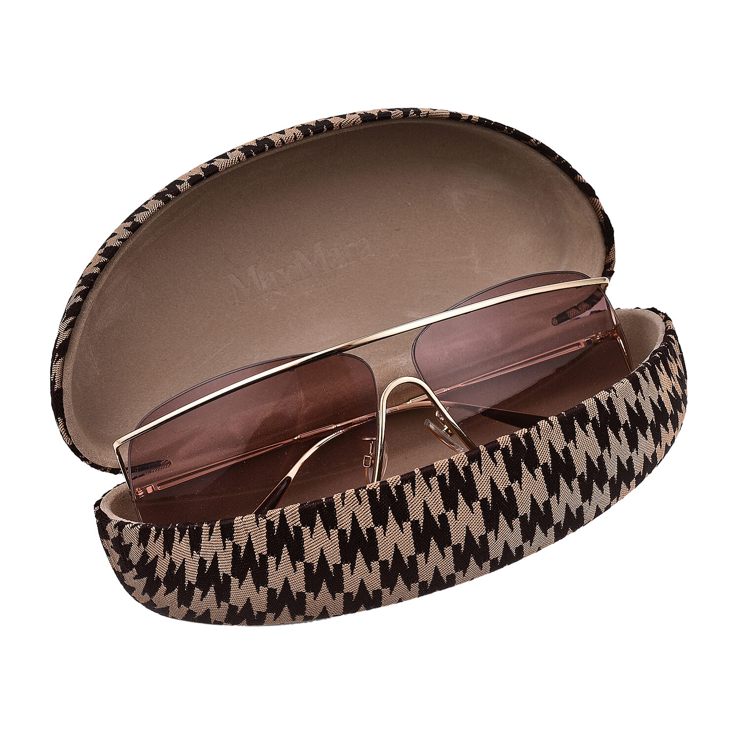 MAX MARA Unisex Gold Metal Shield Sunglasses with Brown Lenses 6254265 4