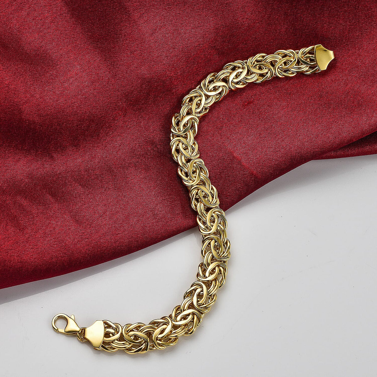 9K Yellow Gold Handmade Byzantine Bracelet (Size - 8),  Gold Wt. 14.30 Gms. 7702861 1