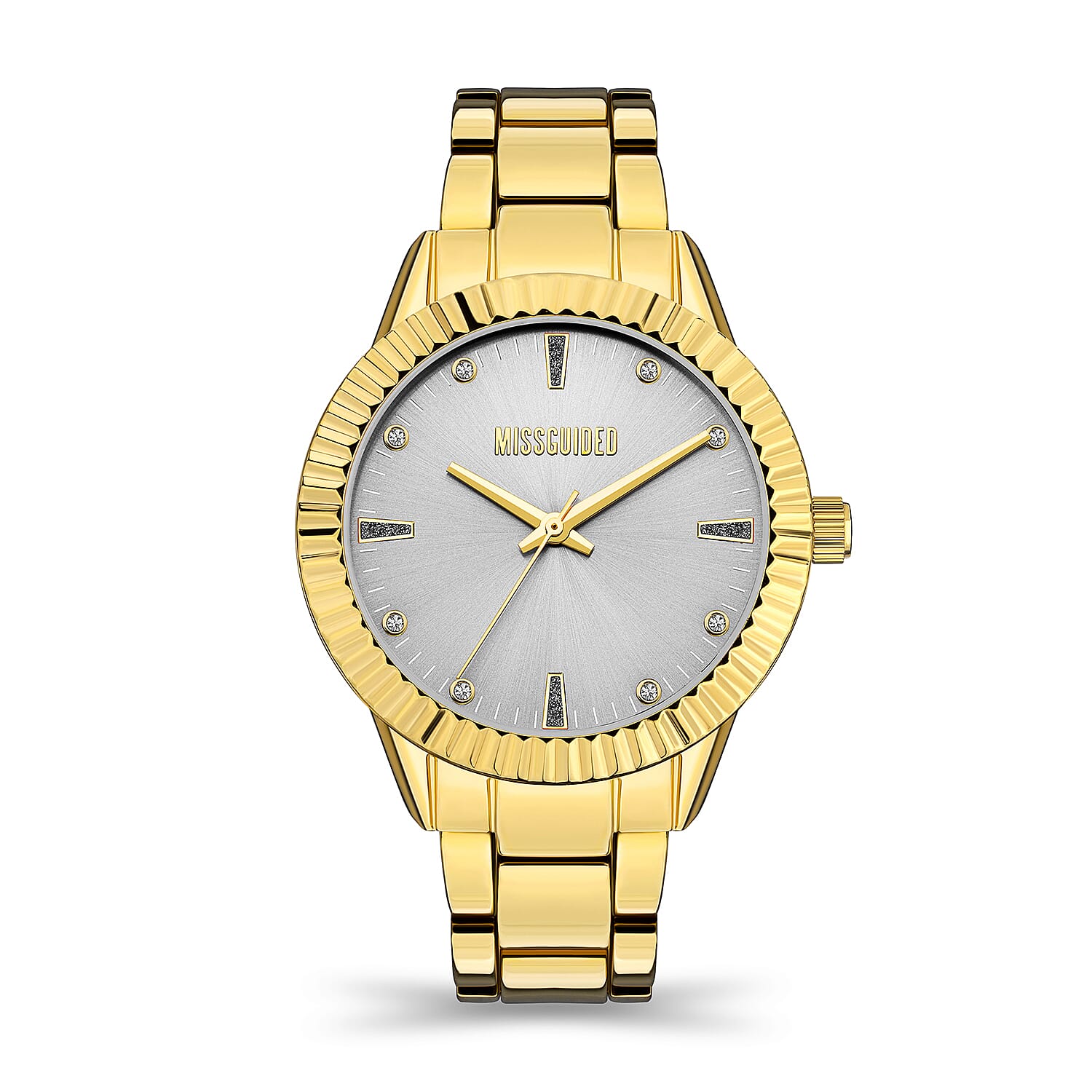 MISSGUIDED Grey Dial Watch with Yellow Gold Chain Strap 7018978 0
