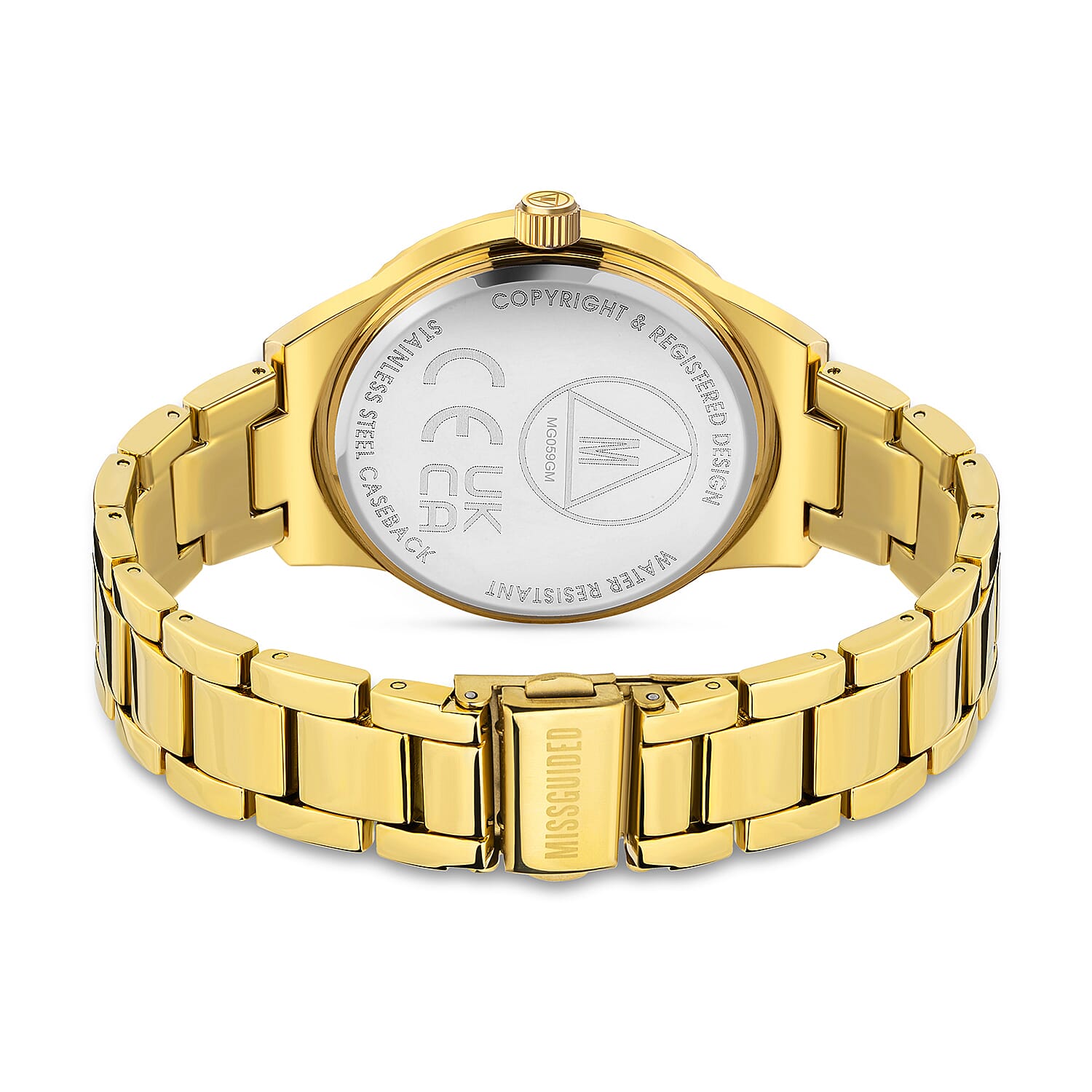 MISSGUIDED Grey Dial Watch with Yellow Gold Chain Strap 7018978 1