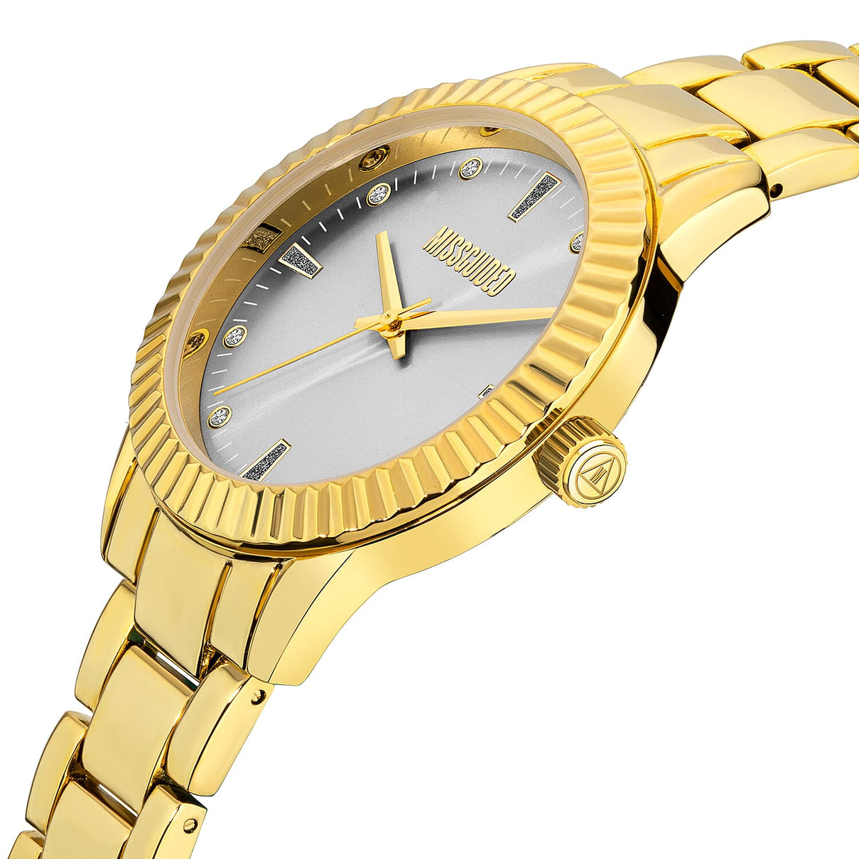 MISSGUIDED Grey Dial Watch with Yellow Gold Chain Strap 7018978 2