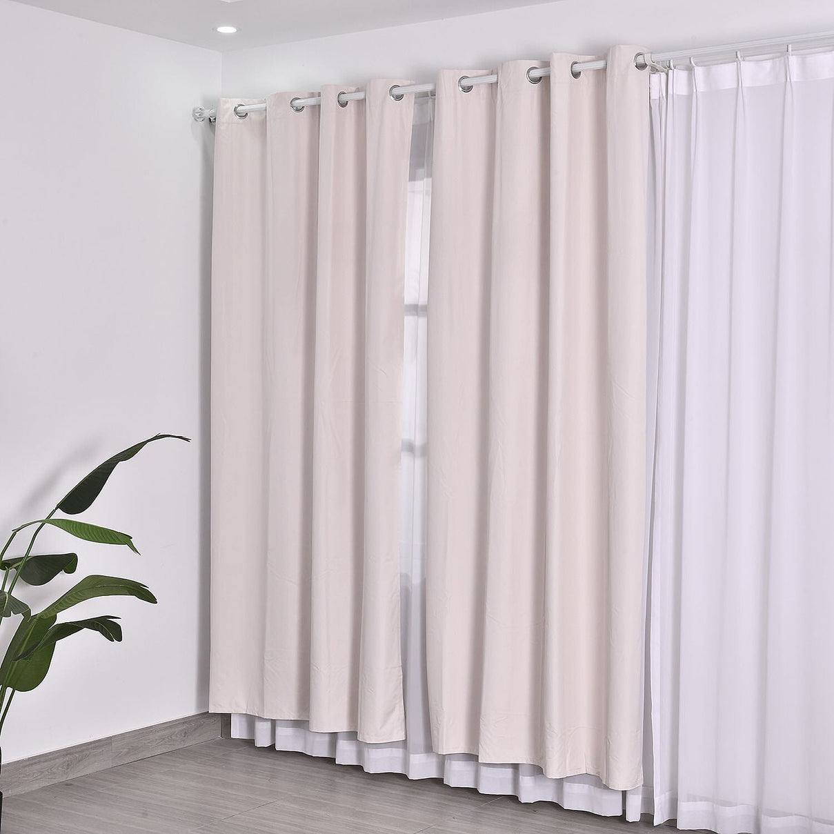 MONEY SAVER- Homesmart - Set of 2 UV Protected Heat Retaining Thermal, Blackout Curtains with Metal Eyelets (Size 240x132 Cm - 94.4 x 51.9 inches) 7488057 5