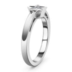 Diamond Star Stackable Platinum Overlay Sterling Silver