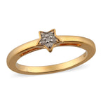 Diamond Star Stackable Ring in 14K Gold Overlay Sterling Silver