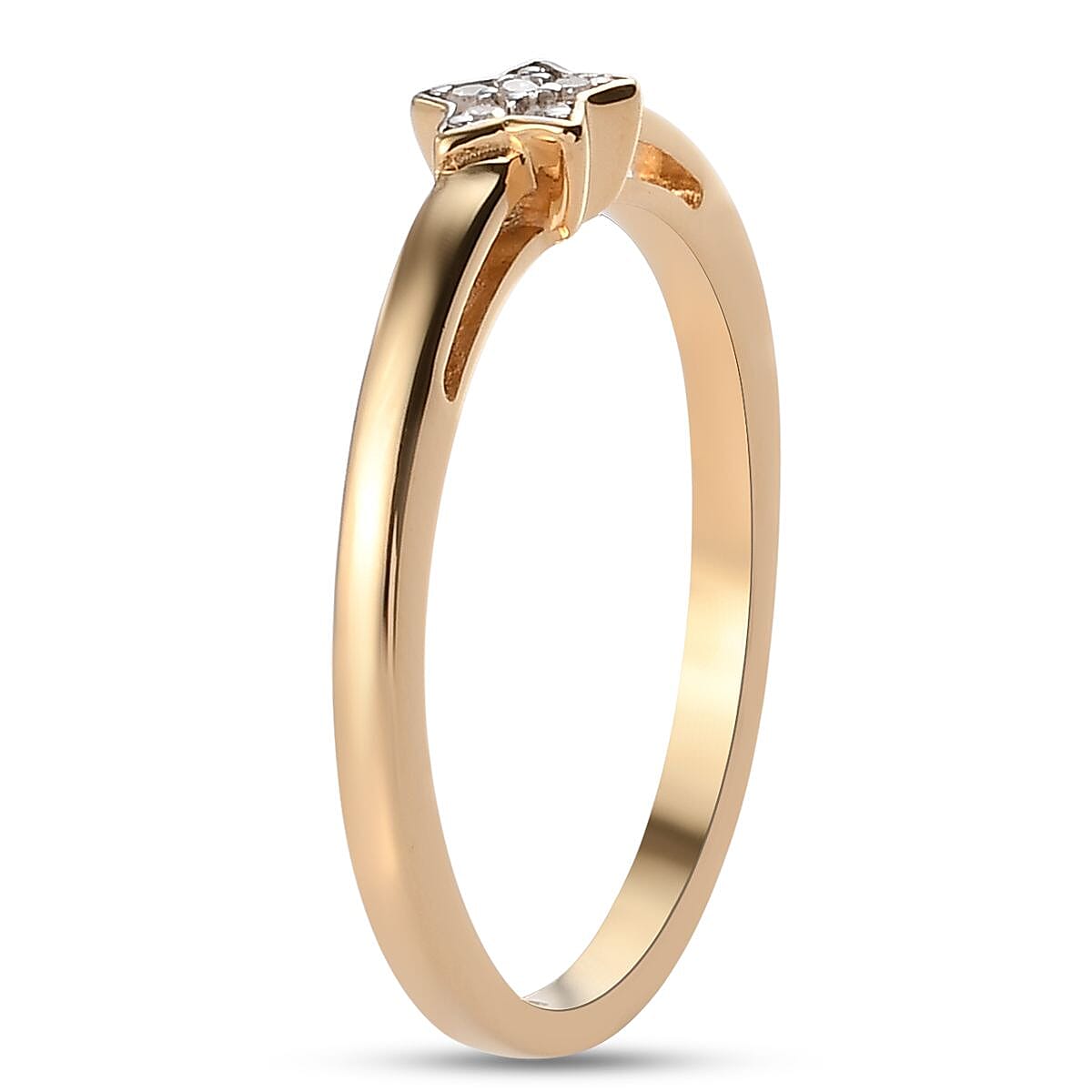 Diamond Star Stackable Ring in Sterling Silver with 18K Vermeil Yellow Gold V32518710 4