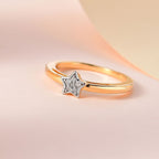 Diamond Star stackable Ring in 14K Gold Overlay Sterling Silver