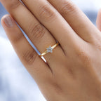 Diamond Star stackable Ring in 14K Gold Overlay Sterling Silver
