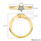 Diamond Star stackable Ring in 14K Gold Overlay Sterling Silver