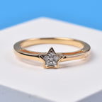 Diamond Star stackable Ring in 14K Gold Overlay Sterling Silver