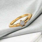 Diamond Star Stackable Ring in 14K Gold Overlay Sterling Silver