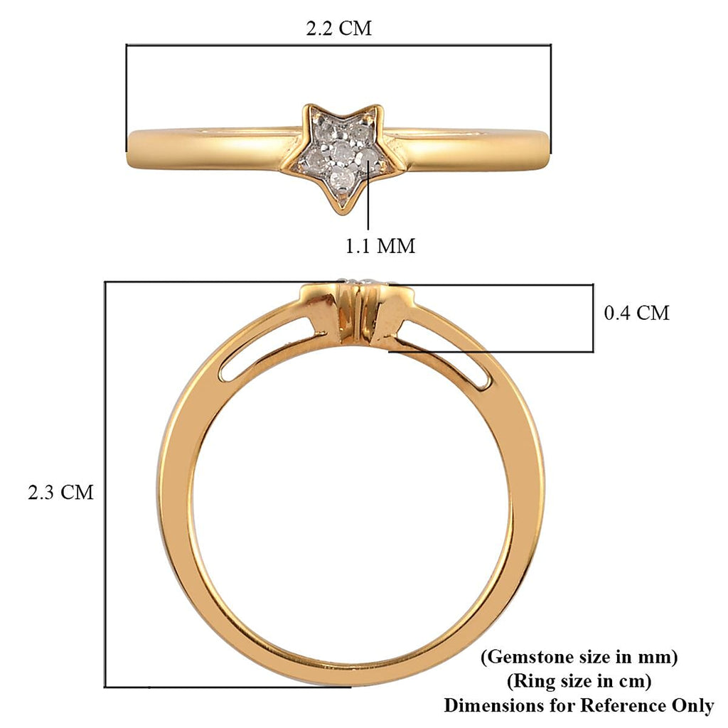 Diamond Star Stackable Ring in 14K Gold Overlay Sterling Silver