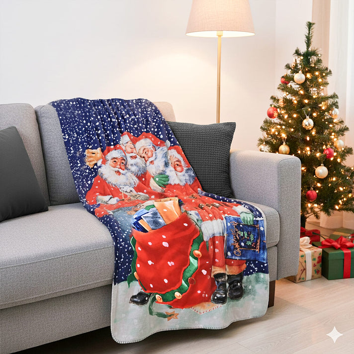 MUST HAVE GIFT IDEA- Santa Claus Digital Print Cosy Fleece Throwt (220gsm) - Santa V32371136 2