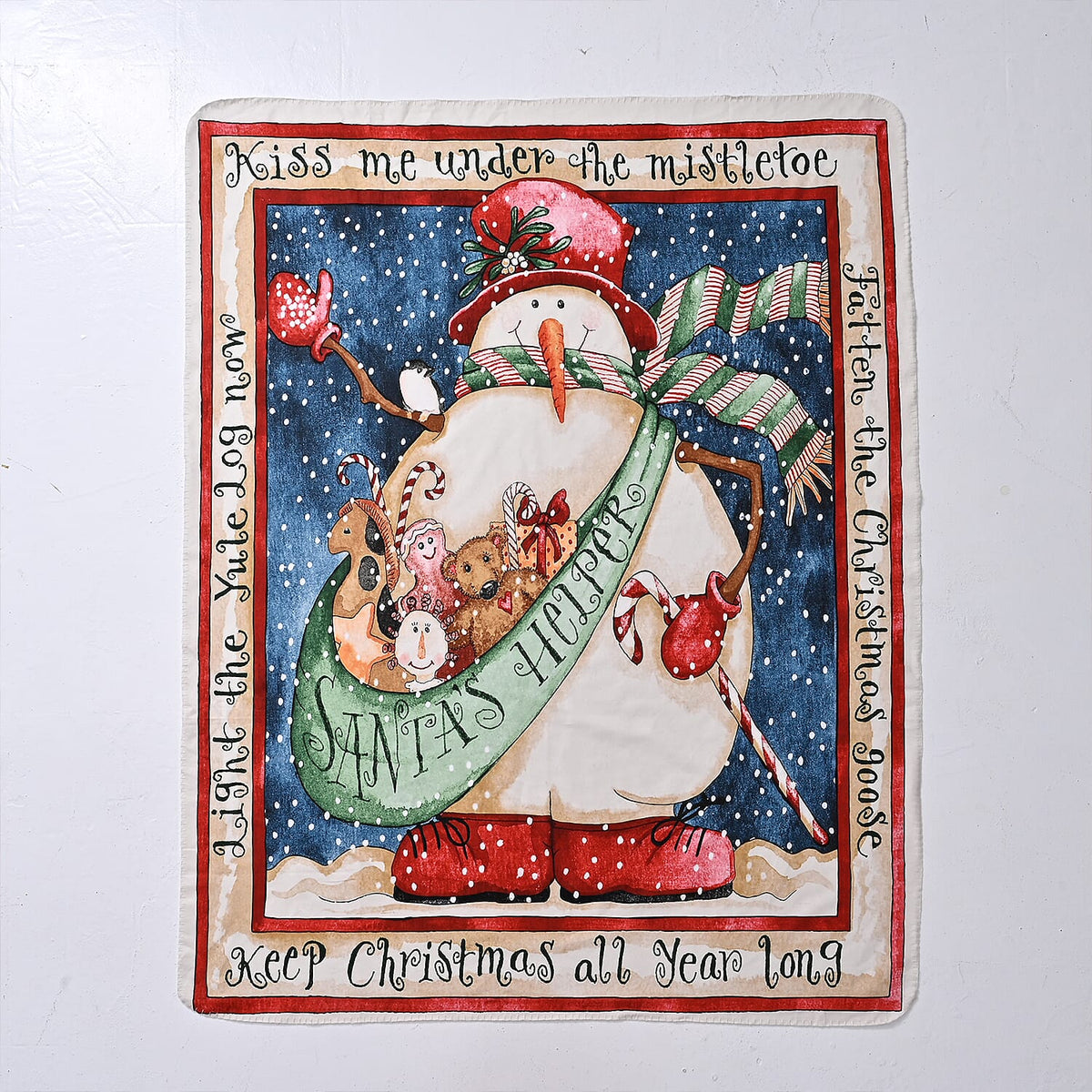 Warehouse Moving Clearance Deal - Snowman &amp; Toys Digital Print Cosy Fleece Throw  (220gsm) - Snowman - 70 x50in Approx. V32515350 5