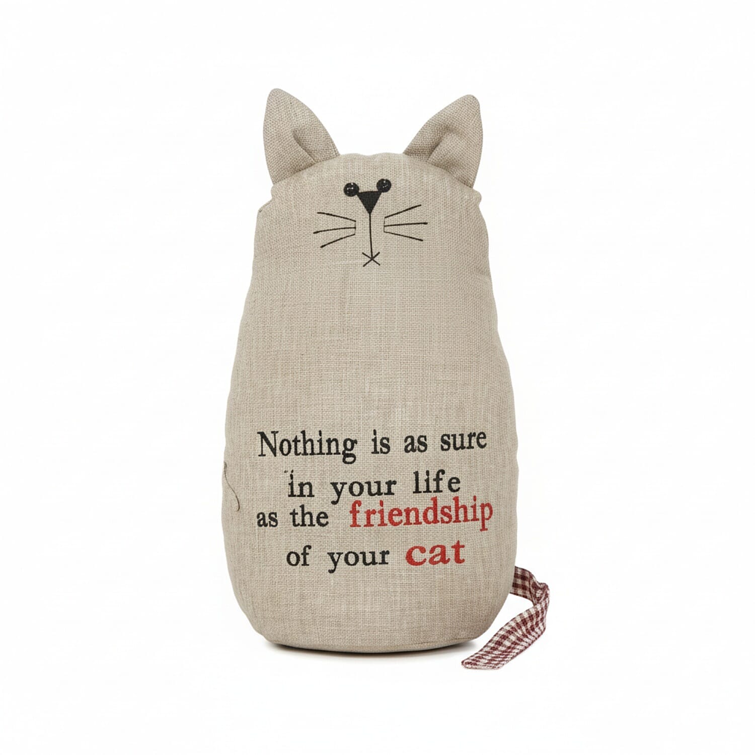 MX Cat Door Stopper - Rustic Decorative with Friendship Quote - Cream 8215023 0