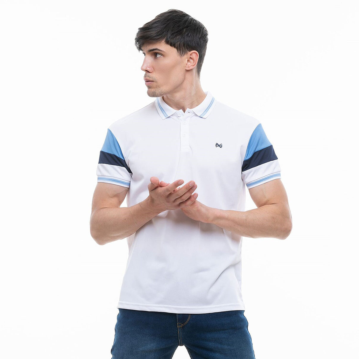 MX Woven Mens Polo Stripe T-shirt 8140362 0