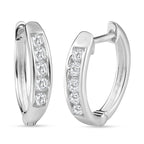 NY Close Out - Simulated Diamond Hoop Earrings in Sterling Silver