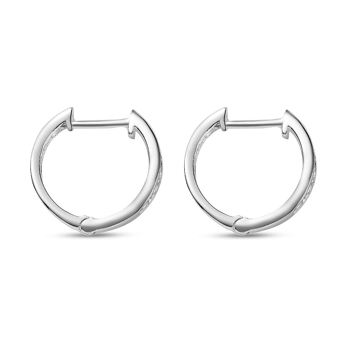 Finest CZ Hoop Earrings in Sterling Silver 7228003 3