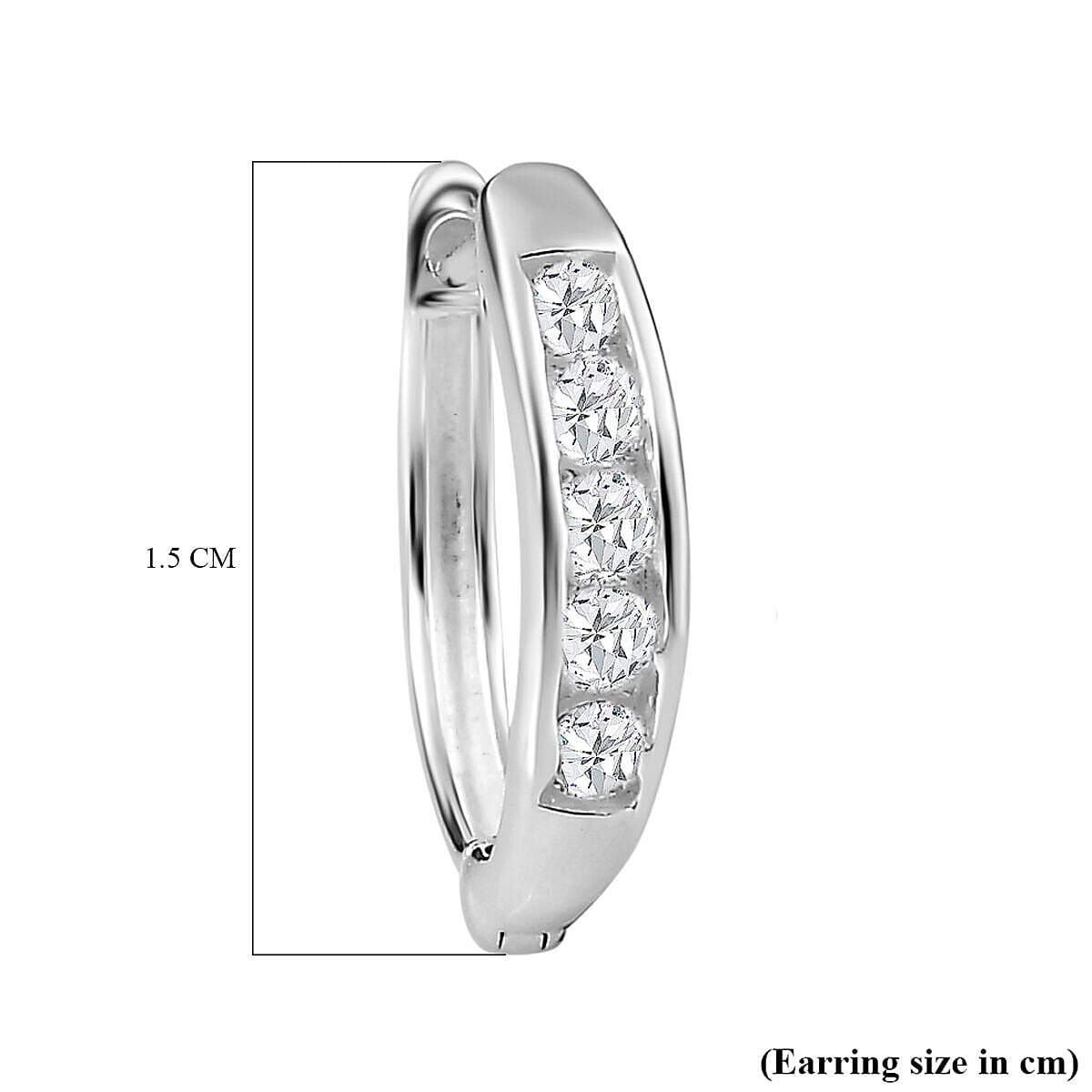 Finest CZ Hoop Earrings in Sterling Silver 7228003 4