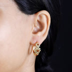 Madeira Citrine  Solitaire Stud Push Post Earring in 18K YG Vermeil Sterling Silver Silver Wt. 7 Gms