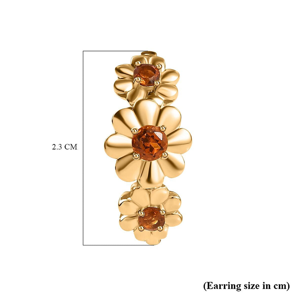 Madeira Citrine  Solitaire Stud Push Post Earring in 18K YG Vermeil Sterling Silver Silver Wt. 7 Gms