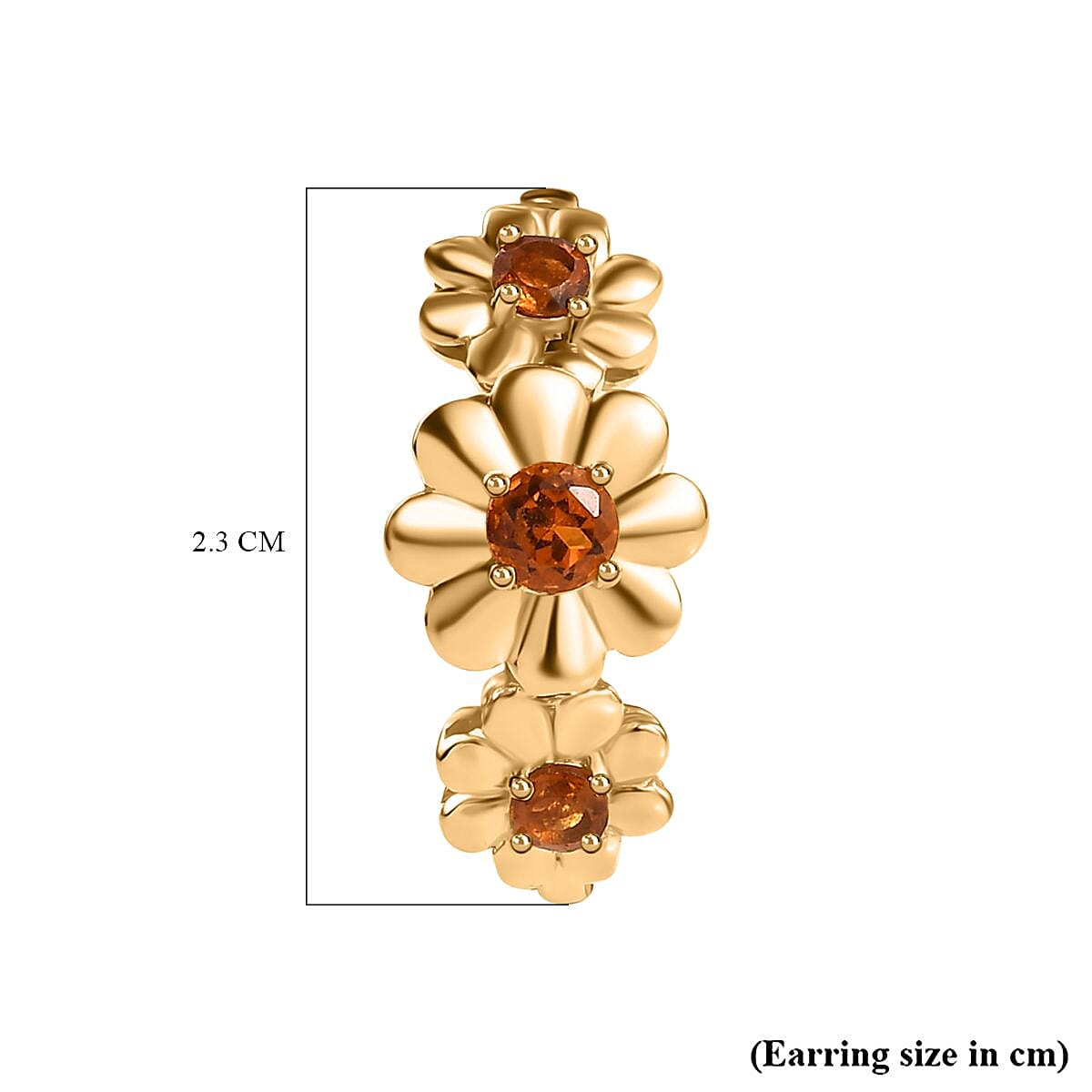 Madeira Citrine Half Hoop Floral Earrings in 18K Yellow Gold Vermeil Plated Sterling Silver 7830079 6