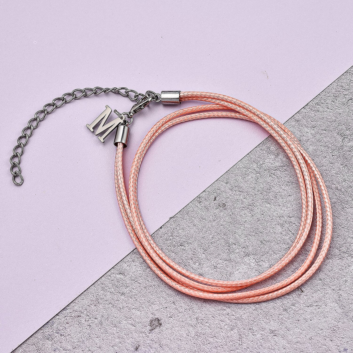Maelle: Recognition White Stone Studded with M Charm Bracelet in Rose Gold Toned 6125084 2