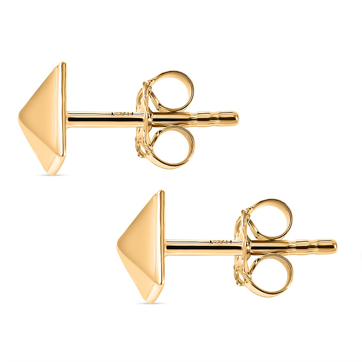 Italian Made 9K Yellow Gold Pyramid Earrings (with Push Back) 7159312 2