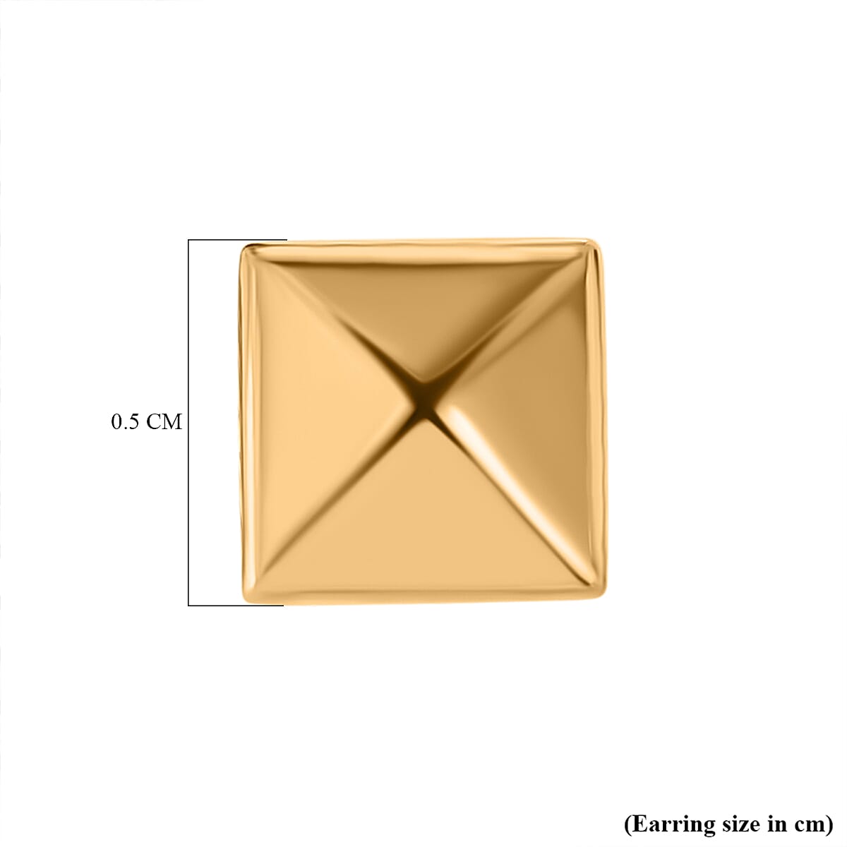 Italian Made 9K Yellow Gold Pyramid Earrings (with Push Back) 7159312 3
