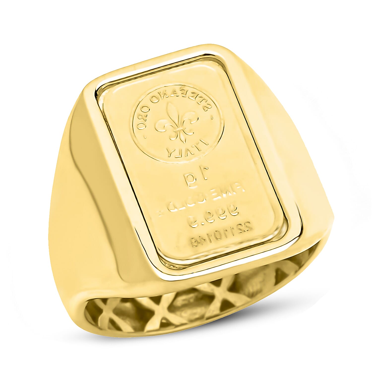 Maestro Collection - 24K Yellow Gold Ingot in 9K Yellow Gold Ring 7570656 0
