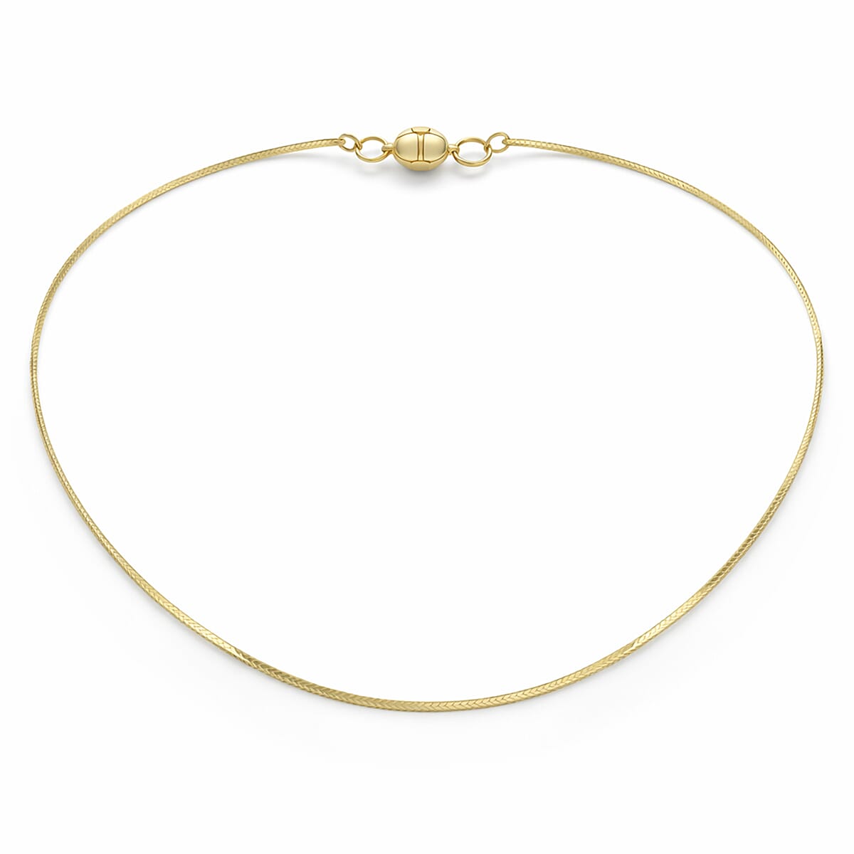 Maestro Collection - 9K Yellow Gold 1 MM Necklace with Spring Ring Clasp &amp; Magnetic Lock 18 Inch 8305306 0