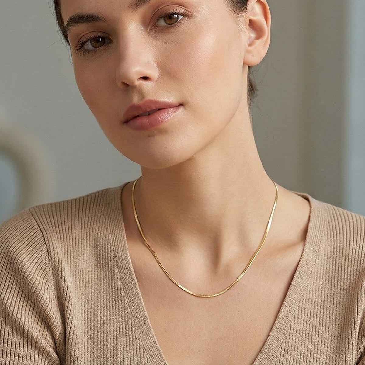 Maestro Collection - 9K Yellow Gold 1 MM Necklace with Spring Ring Clasp &amp; Magnetic Lock 18 Inch 8305306 1
