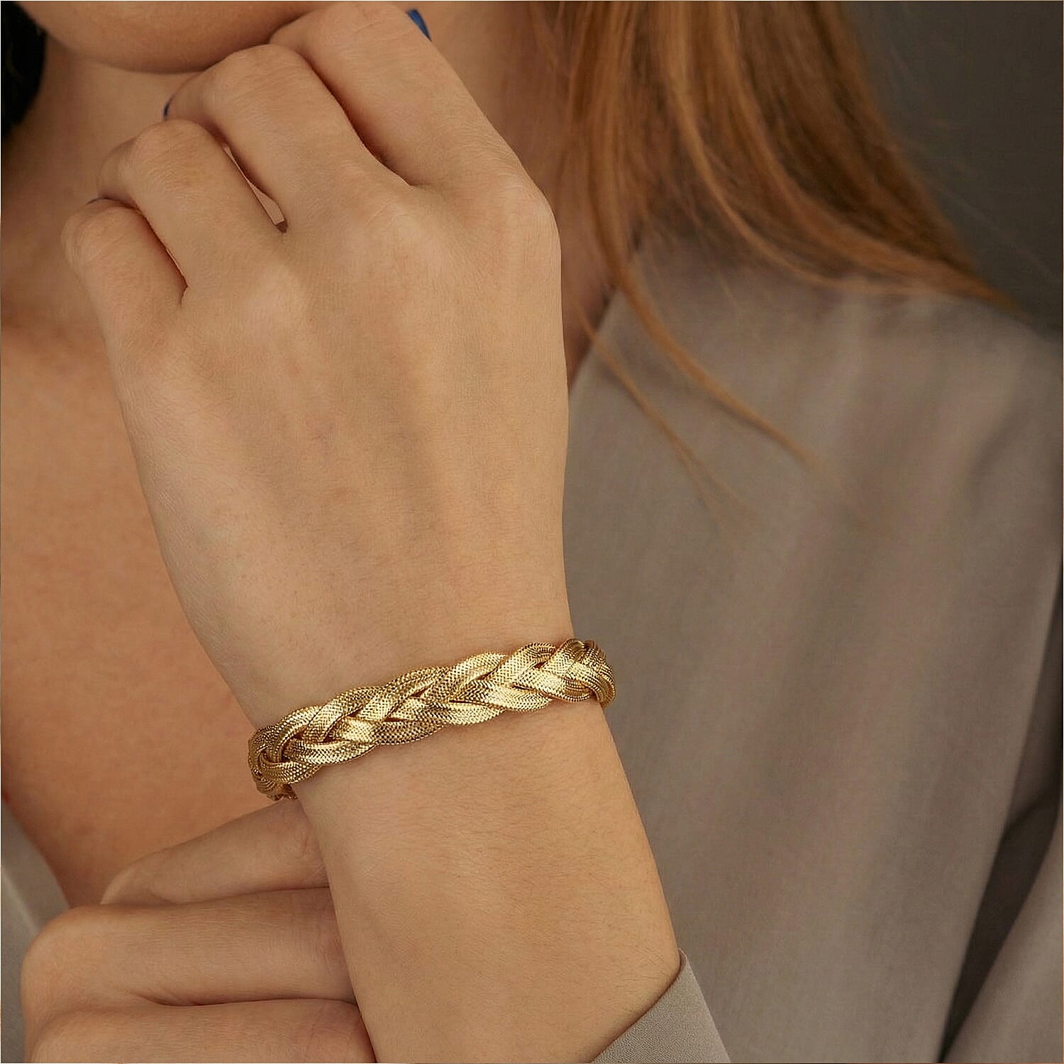 Maestro Collection - 9K Yellow Gold 15.8MM Stretchable Bangle 7.5 Inch 8319328 2