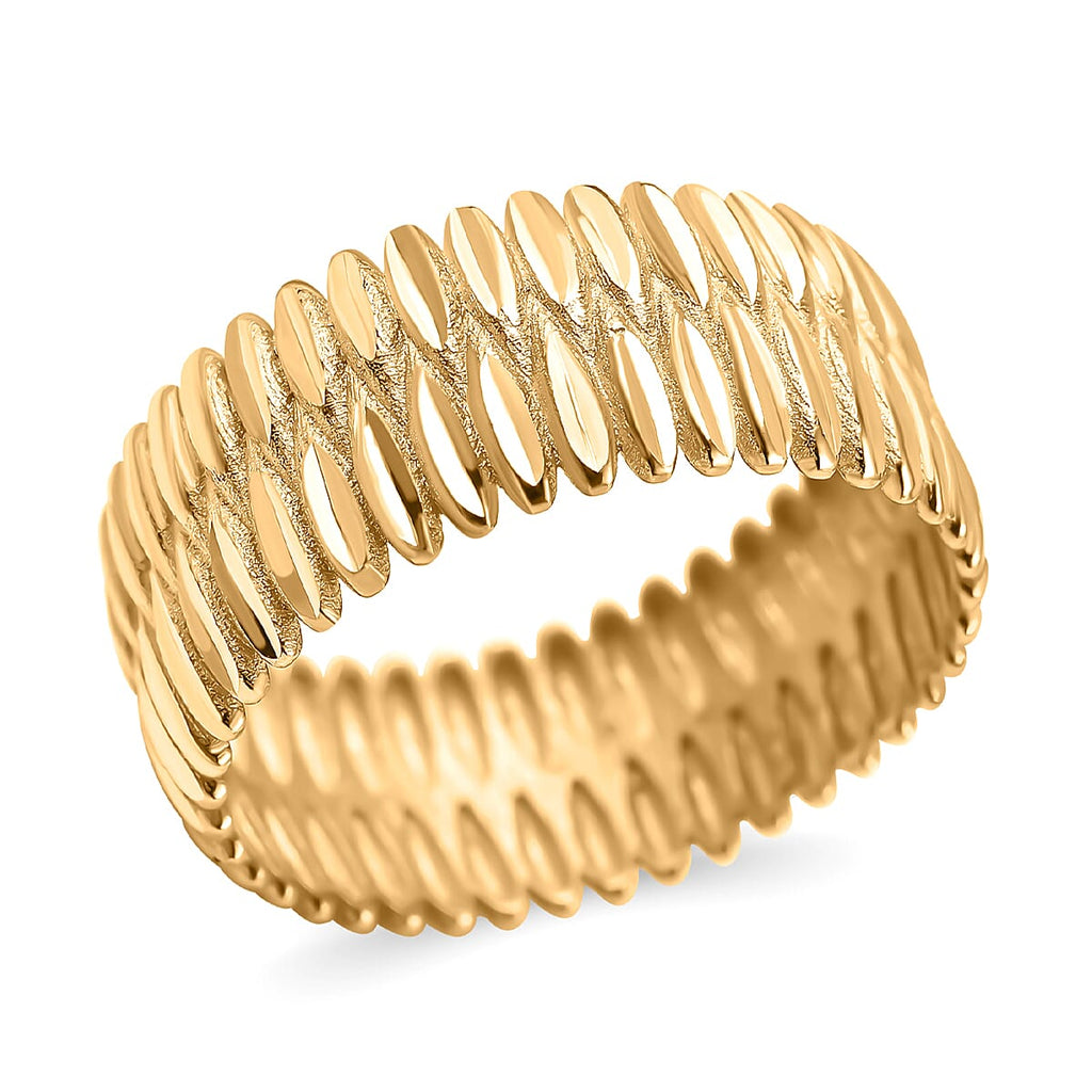 Maestro Collection - 9K Yellow Gold Drop Wide Band Ring